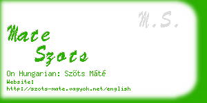 mate szots business card