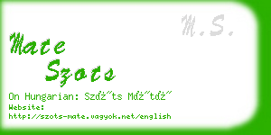 mate szots business card